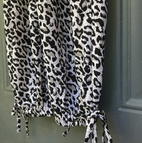 Womens Shui Si Qing strapless Leopard Print jumpsuit Size M/L w Pockets! - Picture 4 of 8